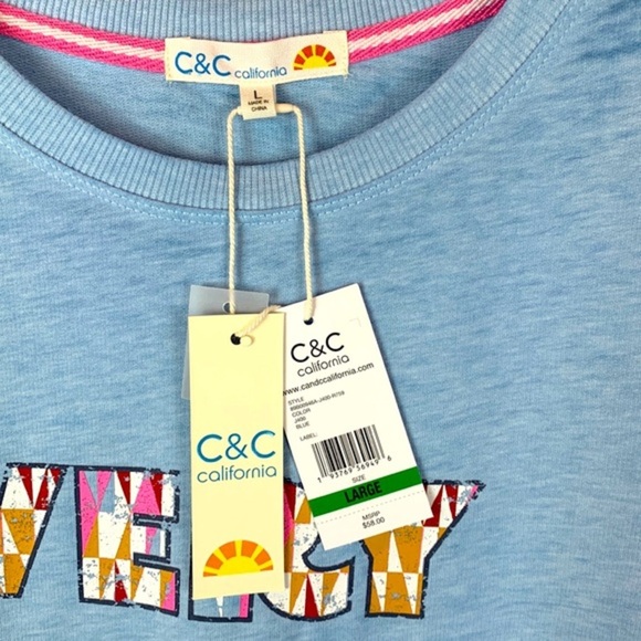 C&C California Very Merry Long Sleeve Tee NWT - Picture 4 of 7